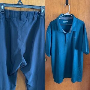 Under Armour Teal Polo Shirt & Golf Pants Combo